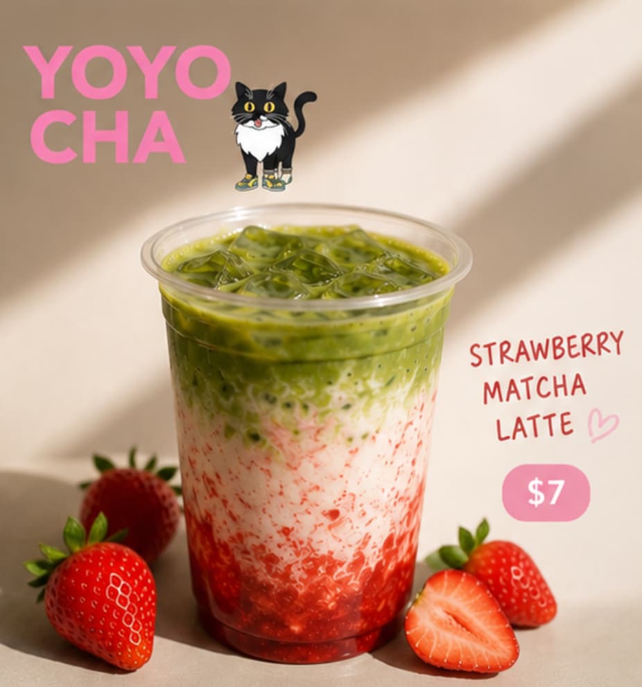 Strawberry Matcha Latte